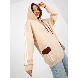 Light beige hoodie with stripes