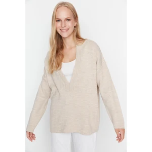 Trendyol Sweater - Ecru - Regular fit