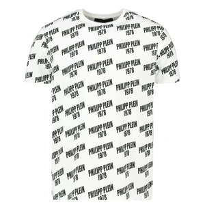 T-shirt da uomo Philipp Plein WHT-BLK