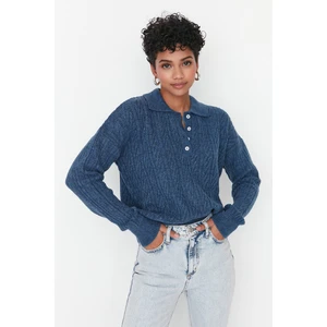 Trendyol Sweater - Dark blue - Oversize