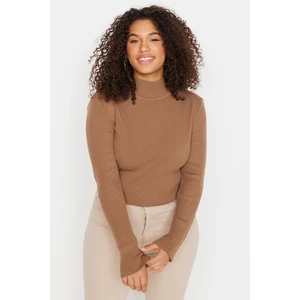 Trendyol Curve Mink Half Turtleneck Slim Knitwear Sweater