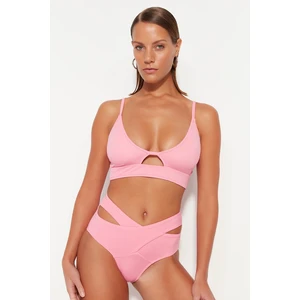 Trendyol Pink Bralette Cut Out/Windowed Bikini Top