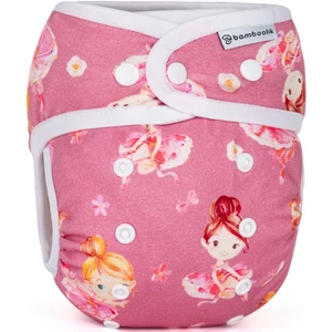 Bamboolik Night Fitted Diaper with Absorbing Insert prateľná nohavičková plienka s vkladacou plienkou na patentky Ballerinas