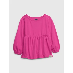 GAP Dětské tričko organic cotton peplum - Holky