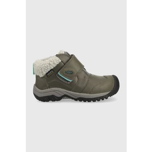 Keen Kootenay Iv Mid Wp Children Dětská zimní obuv 10026118KEN steel grey/porcelain 10(29)