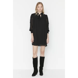 Trendyol Black Scarf Collar Dress