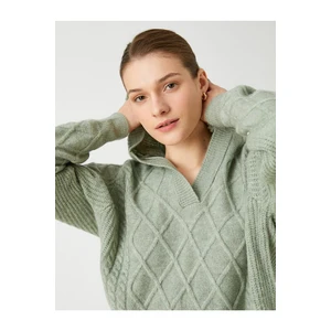 Koton Sweater - Green - Relaxed fit