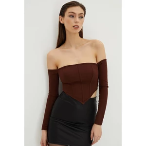 Cool & Sexy Blouse - Brown - Fitted