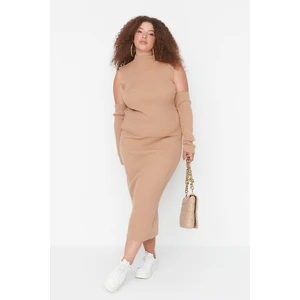 Trendyol Curve Camel Shoulder Detailed Blouse Skirt Knitwear Suit