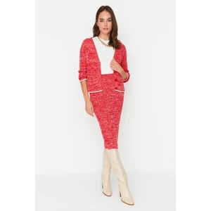 Trendyol Red Gradient Patterned Knitwear Bottom-Top Set