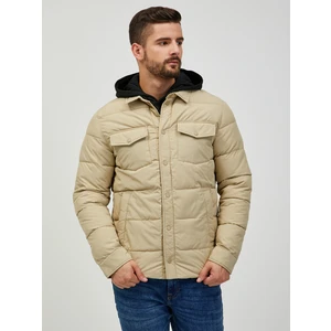 Cream Quilted Shirt Jacket Jack & Jones Park - Men