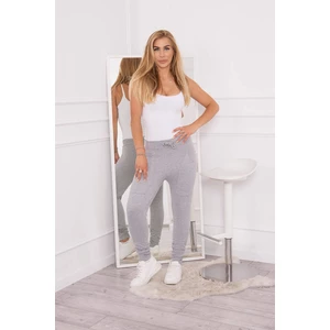 Sweatpants with tie at waist grey