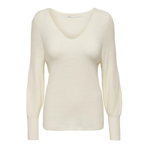 Cream ribbed basic sweater ONLY Latia - Women