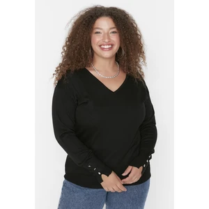 Trendyol Curve Plus Size Sweater - Black - Relaxed fit