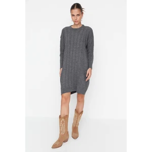 Trendyol Anthracite Oversize Knitwear Dress