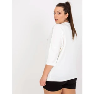 White cotton blouse of larger size for everyday wear