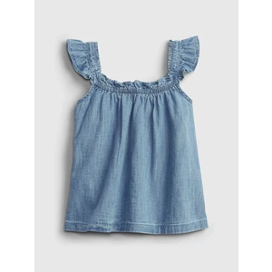 Modrý holčičí dětský top denim ruffle