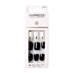 KISS Samolepící nehty imPRESS Nails Midnight Drive 30 ks