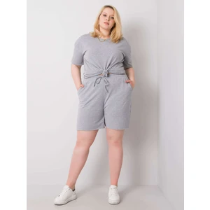 Plus size gray cotton shorts