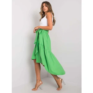 RUE PARIS Green skirt with a tie