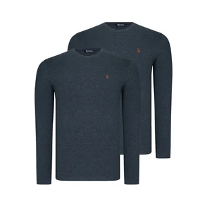 DUAL SET T8588 DEWBERRY ROUND COLLAR MEN'S SWEATSHIRT-ANTHRACITIS-ANTHRACITIS