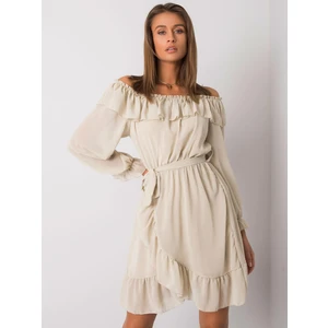 OCH BELLA Beige dress with long sleeves