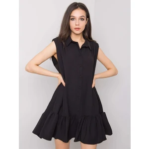 Black dress with a frill Odelia RUE PARIS