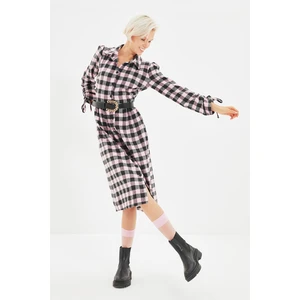 Trendyol Pink Check Shirt Dress