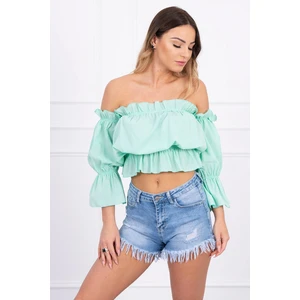 Off-the-shoulder blouse mint