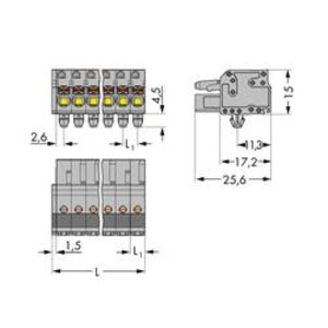 Zásuvkový konektor na kabel WAGO 2231-115/008-000, 76.50 mm, pólů 15, rozteč 5 mm, 25 ks