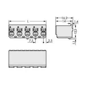 Konektor do DPS WAGO 2092-3124, 27.50 mm, pólů 4, rozteč 7.50 mm, 100 ks