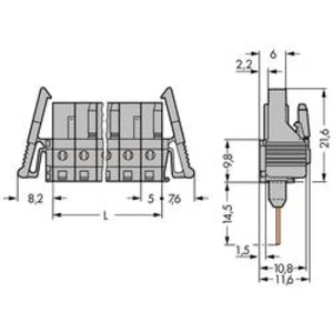 Zásuvkový konektor do DPS WAGO 232-138/005-000/025-000, 46.50 mm, pólů 8, rozteč 5 mm, 50 ks