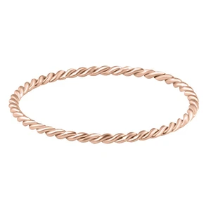 Troli Minimalistický pozlacený prsten z oceli Rose Gold 52 mm