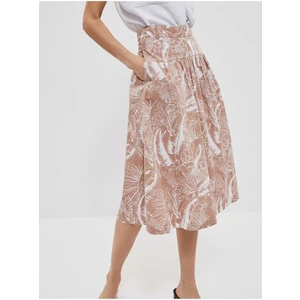 Beige Women's Patterned Skirt Moodo - Women