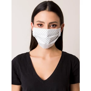 White, reusable, patterned protective mask