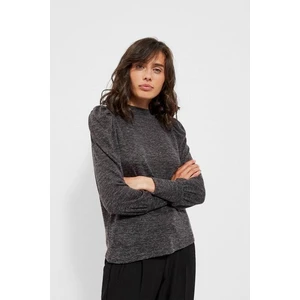 Melange sweatshirt with puffs - graphite