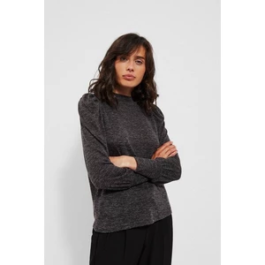 Melange sweatshirt with puffs - graphite