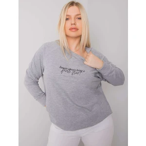 Gray melange ladies plus size sweatshirt