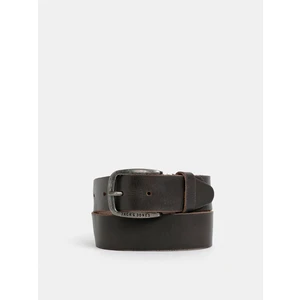 Jack & Jones Paul Dark Brown Leather Belt - Men