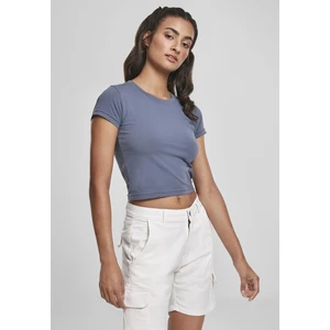 Ladies Stretch Jersey Cropped Tee Vintageblue