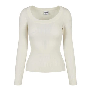 Ladies Wide Neckline Sweater Whitesand