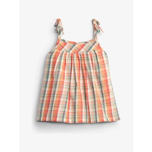 Barevný holčičí dětský top sleeveless ruffle woven GAP