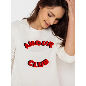 White sweatshirt with inscription CAMAIEU - Women