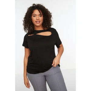 Trendyol Curve Plus Size Blouse - Black - Fitted