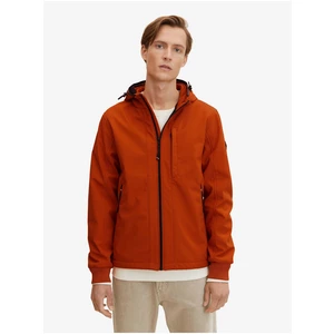 Oranžová pánská lehká bunda s kapucí Tom Tailor - Pánské