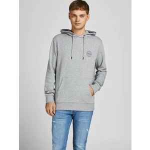 Šedá mikina s kapucí Jack & Jones Shark - Pánské