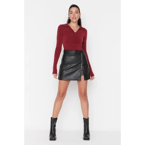 Trendyol Black Zipper Short Skirt