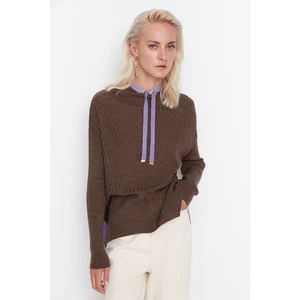 Trendyol Sweater - Brown - Regular fit