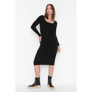 Trendyol Black Tie Detailed Knitwear Dress