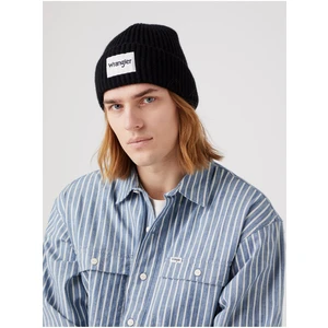 Black Mens Ribbed Winter Beanie Wrangler - Mens